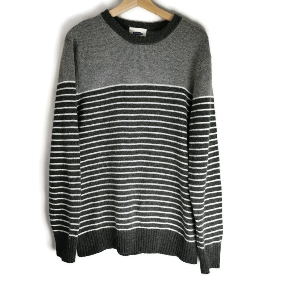 Knit Crewneck Sweater Large Striped